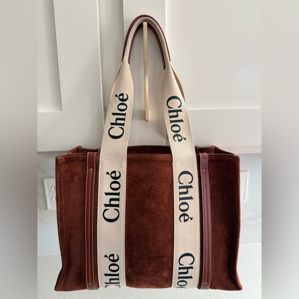 Chloé Woody Suede Medium Sepia Brown - Picture 2 of 11
